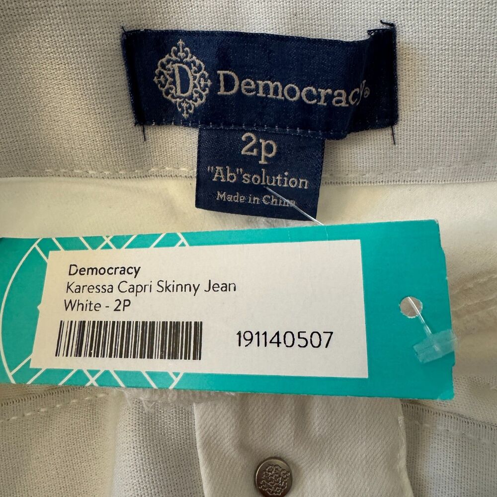 Democracy | AB Solutions Skinny Leg Crop Jeans in White Size 2 Petite NWT New - Picture 9 of 11